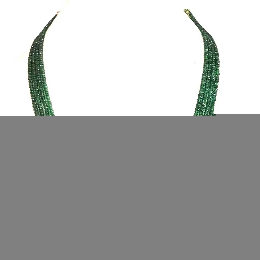 

Emerald Beaded Necklace, Micro Cut Faceted Emerald Beads Necklace,3* 6mm beads