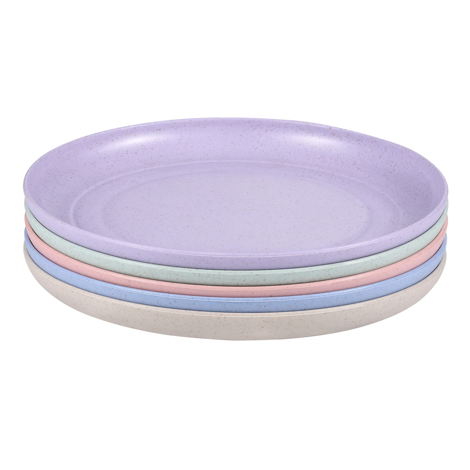 

5 Pcs Dish Eco Friendly Unbreakable Plates Microwave Safe Unbreakable Dinner Tableware Dinner Plates Straw Dish