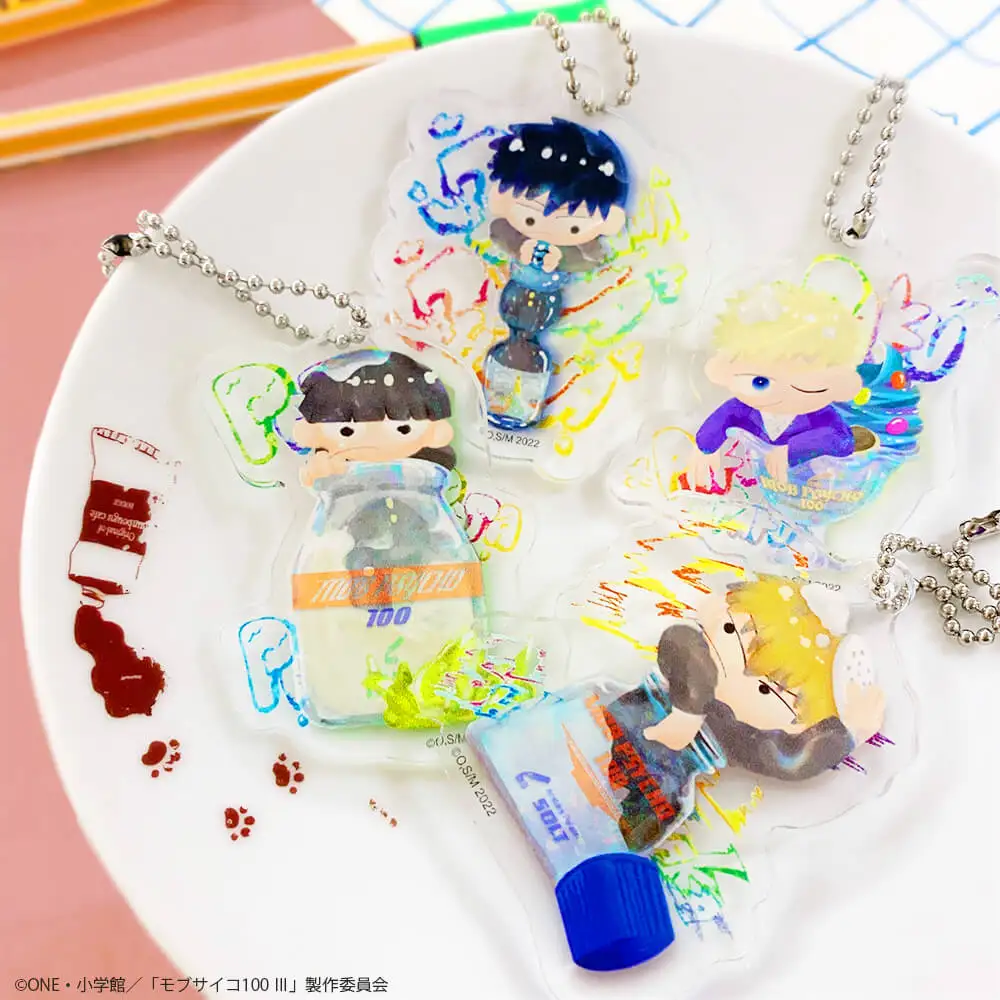 Anime Hanazawa Teruki Mob Psycho 100 Mobu Saiko Hyaku Kageyama Shigeo Reigen Arataka Cosplay Keyring Acrylic Keychain Pendant