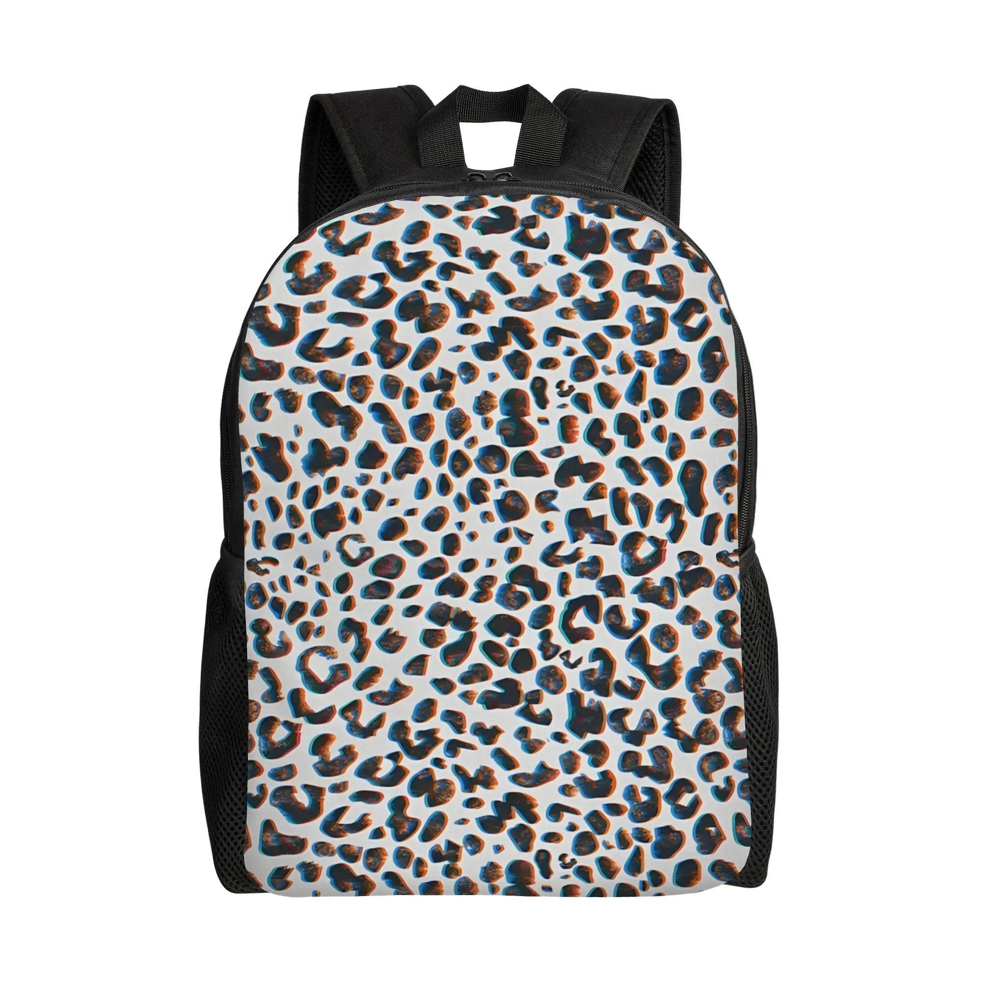 

Back to school season Leopard Print 3D Grey Rucksack Leopard Print For Women Adjustable Strap Backpack