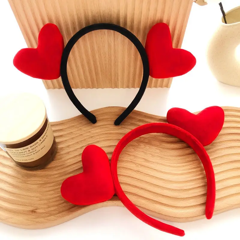

Valentine's Day headgear cute big red love headband festive holiday face wash hairpin girl headband hair accessories woman