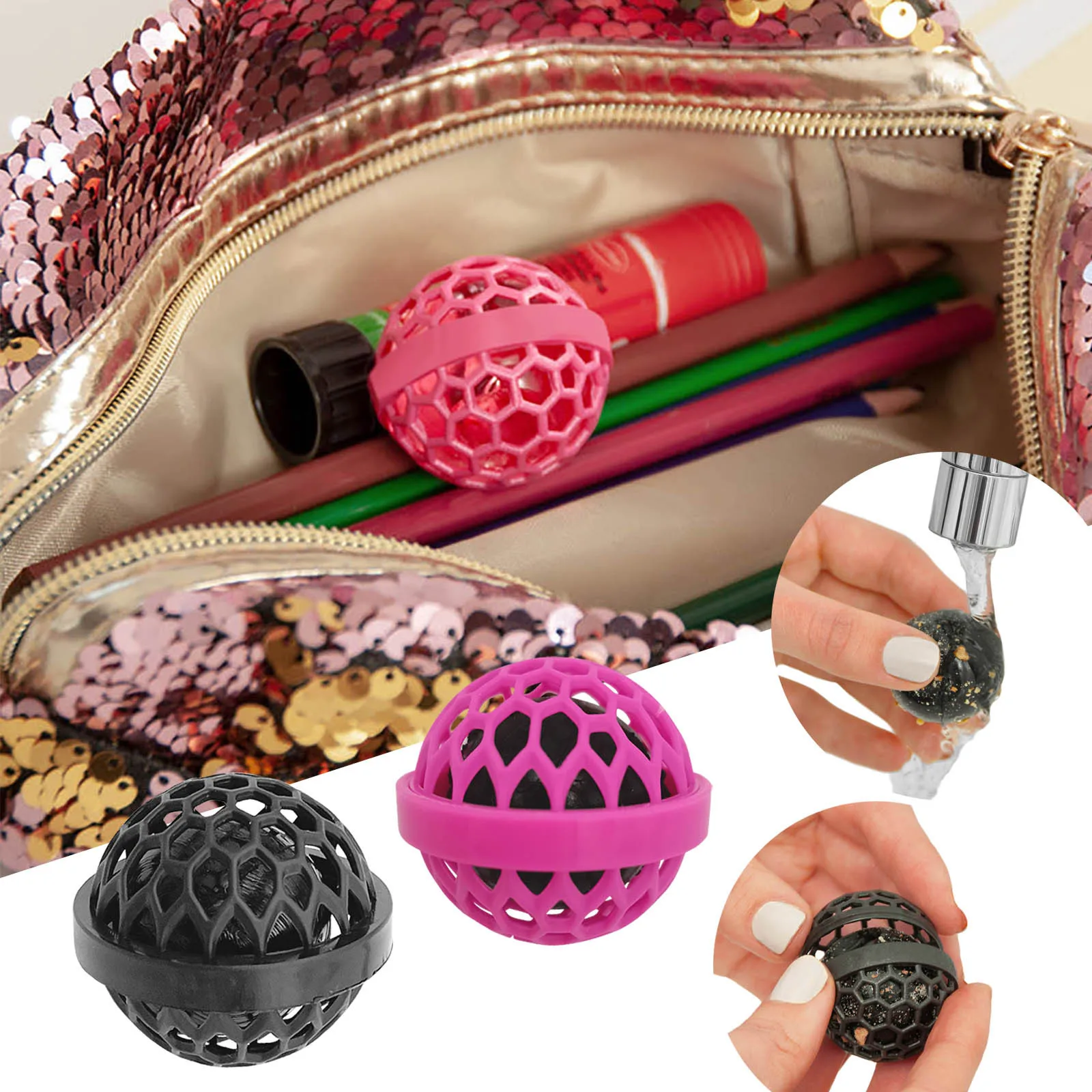 

Bag Cleaning Balls For Handbags Shoulder Tote Bags Sticky Inside Ball Picks Up Dust Dirt And Crumbs In Your Purse Bag