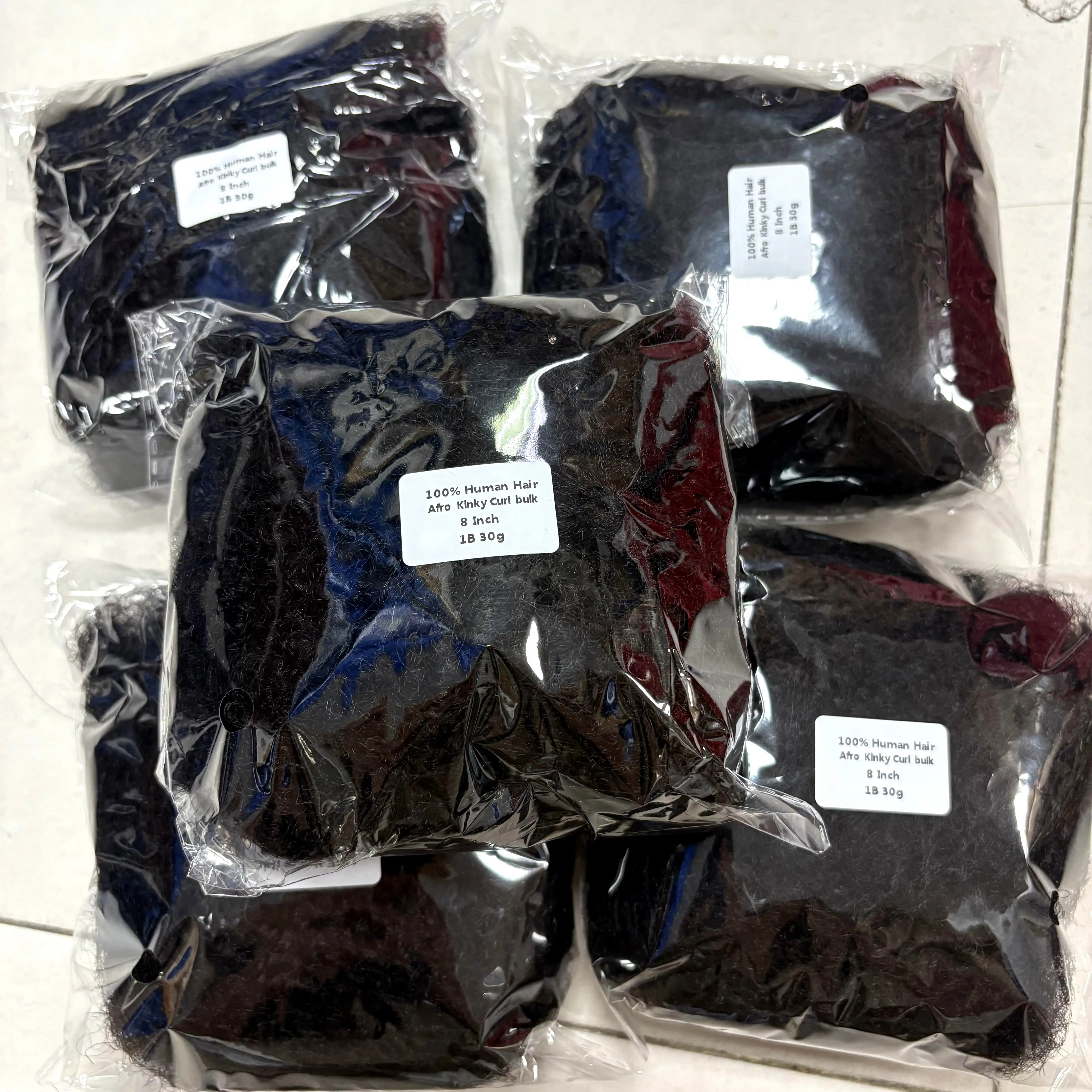 8 Inch 30g Pack Tight Natural Afro Kinky Bulk Human Hair for Dreadlock Extensions 100% Human Hair Repair Extensions for Braids