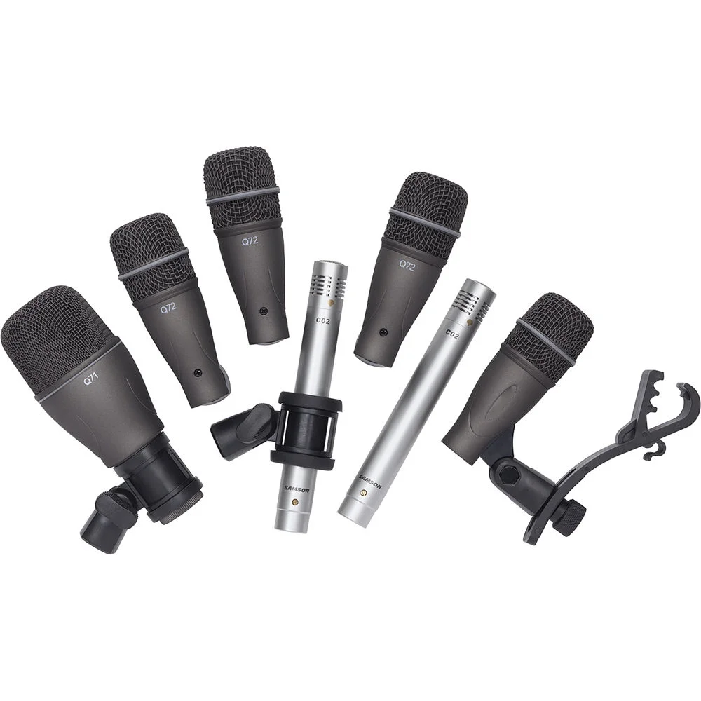 

DK707 7-Piece Drum Mic Microphone Kit Full-range instrument recording condenser mic include Q71 Q72 C02 Mic for drummers