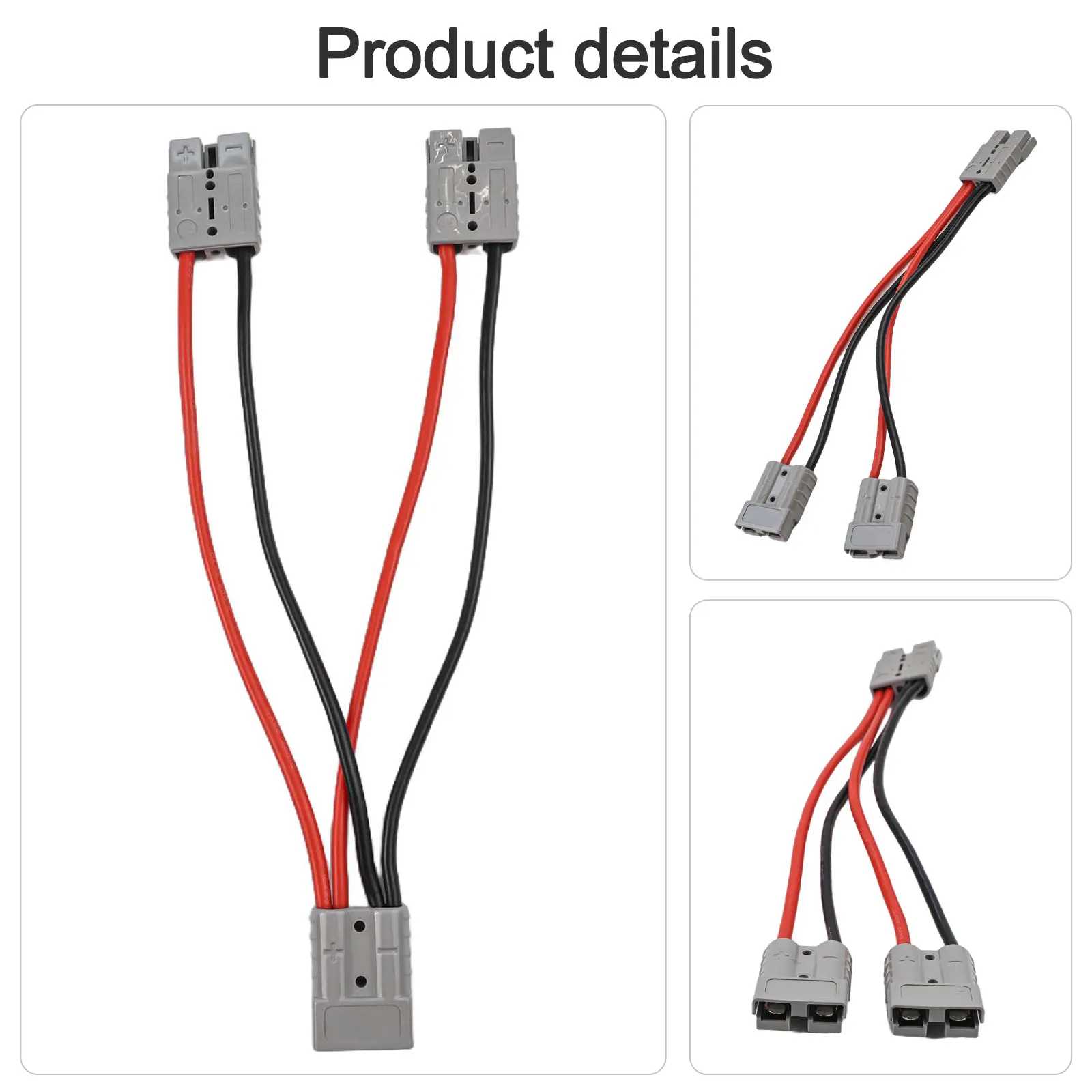 50A For Anderson Style Double Y Cable Adapter 6mm Battery Connector Extension for Parallel Power Distribution System Setup