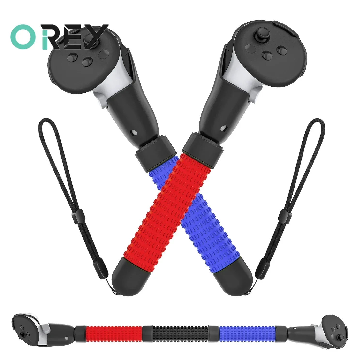 Dual Handle Extension Handle for Quest 2 /3 /3S Controller Stick Sword Tennis Golf Handle Play Beat Lightsaber Game Accessories