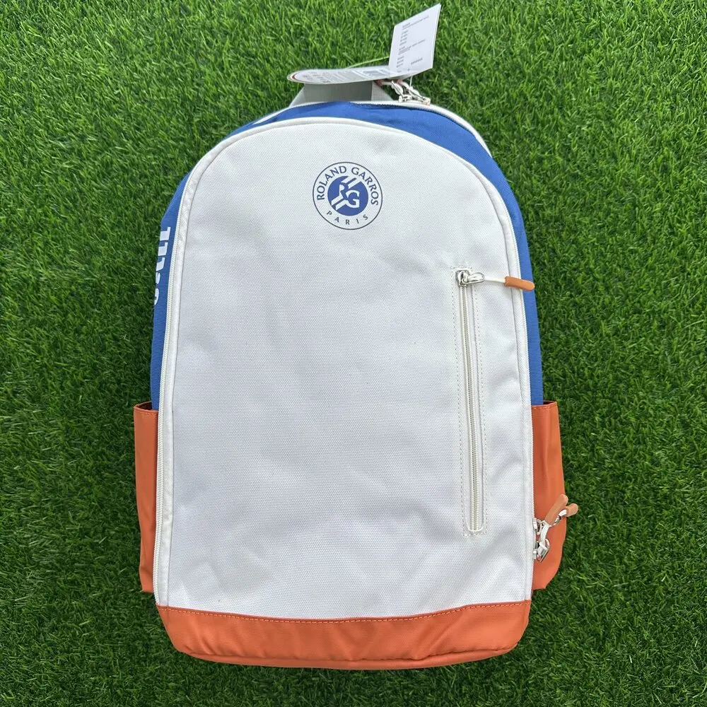 

Рюкзак Wilson 2024, сборная Roland Garros, французская открытая многофункциональная большая вместительная оранжево-синяя серая теннисная сумка на двойное плечо