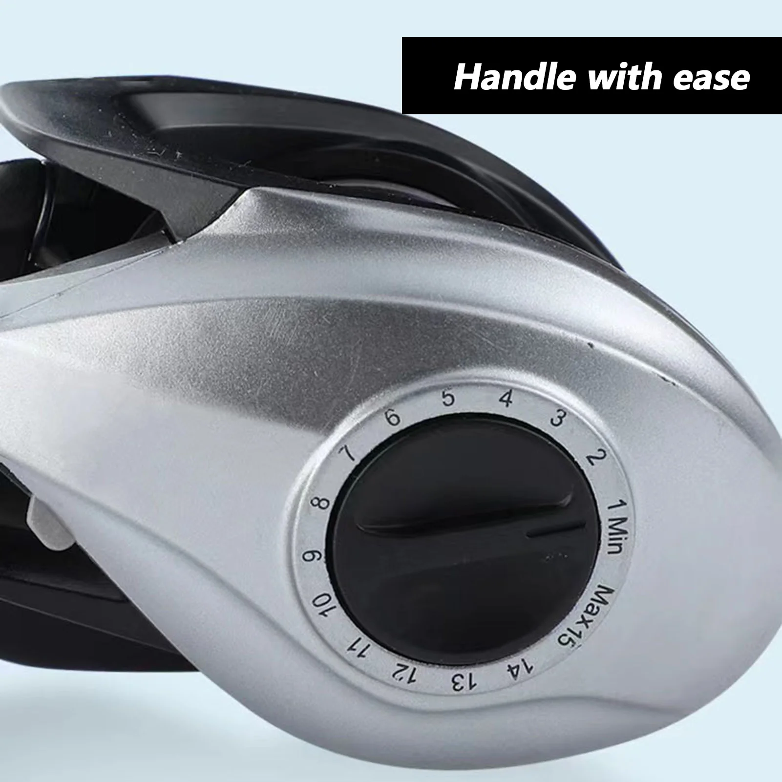 بكرة دوارة معدنية مضادة للخلف لقضيب صيد طويل المصبوب مع نظام سحب ناعم معدات صيد الأسماك في المياه المالحة والمياه العذبة