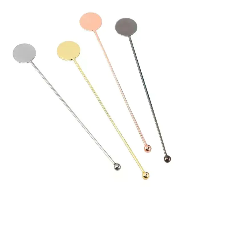 1PCS High-Grade 304 Stainless Steel Stirring Sticks Elegant Swizzle Rods For Cocktails Coffee Bar Restaurant Milk Tea Mixing