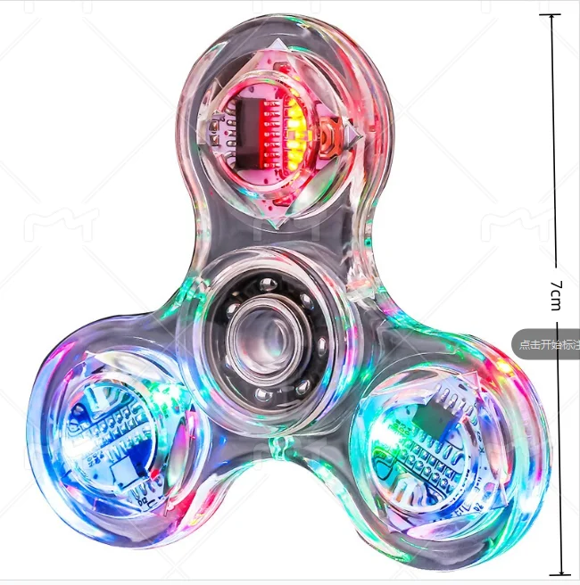 اليد مكرنك الجيروسكوب كريستال مضيئة مصباح ليد تململ سبينر ضوء الليل EDC الإجهاد الحد لعبة جيروسكوب الطاقة