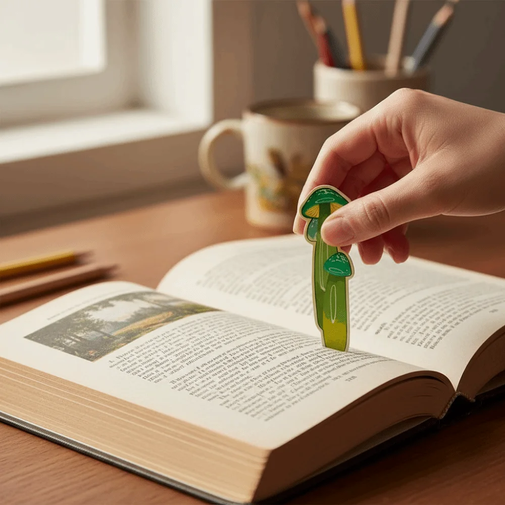 30PCS Set Retro Cartoon Mushroom Bookmarks Mushroom-Shaped Colorful Design Cartoon Bookmarks Bookmark Cards Reading Annotation