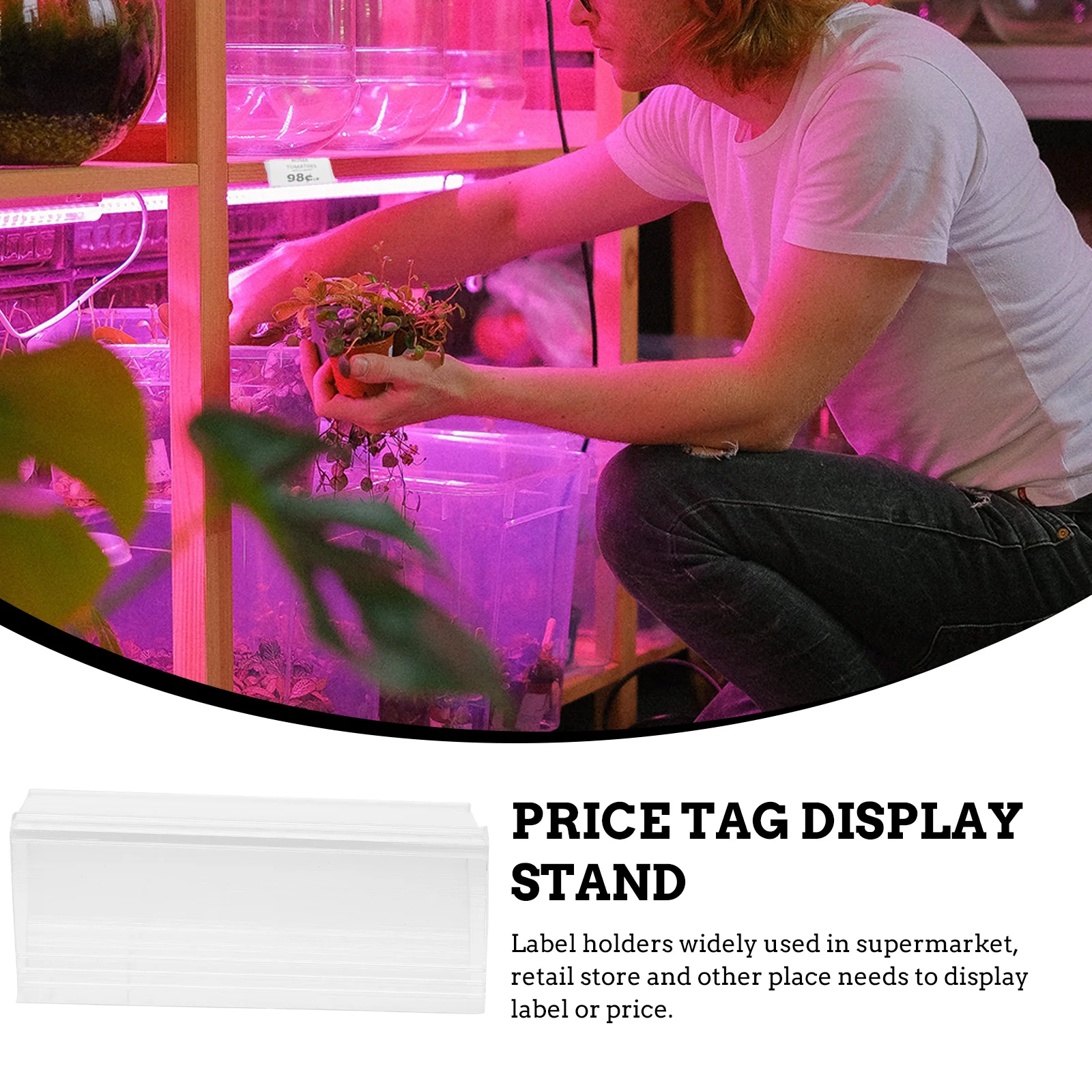 

40Pcs Transparent Price Tag Holders Plastic Supermarket Retail Display Accessories Safe Price Tag Display Stand