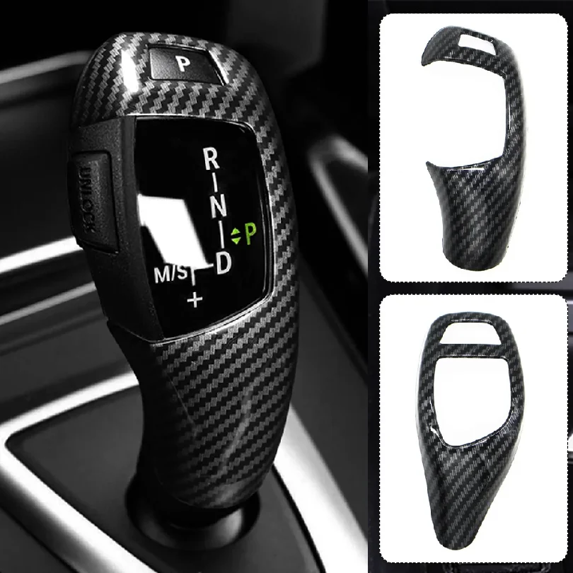 Image of Carbonfaser-Textur für BMW F30 F10 F15 F07 F20 F21 F22 F32 F34 F35 5GT Auto Schaltknaufblende Schaltknaufabdeckung Verkleidung