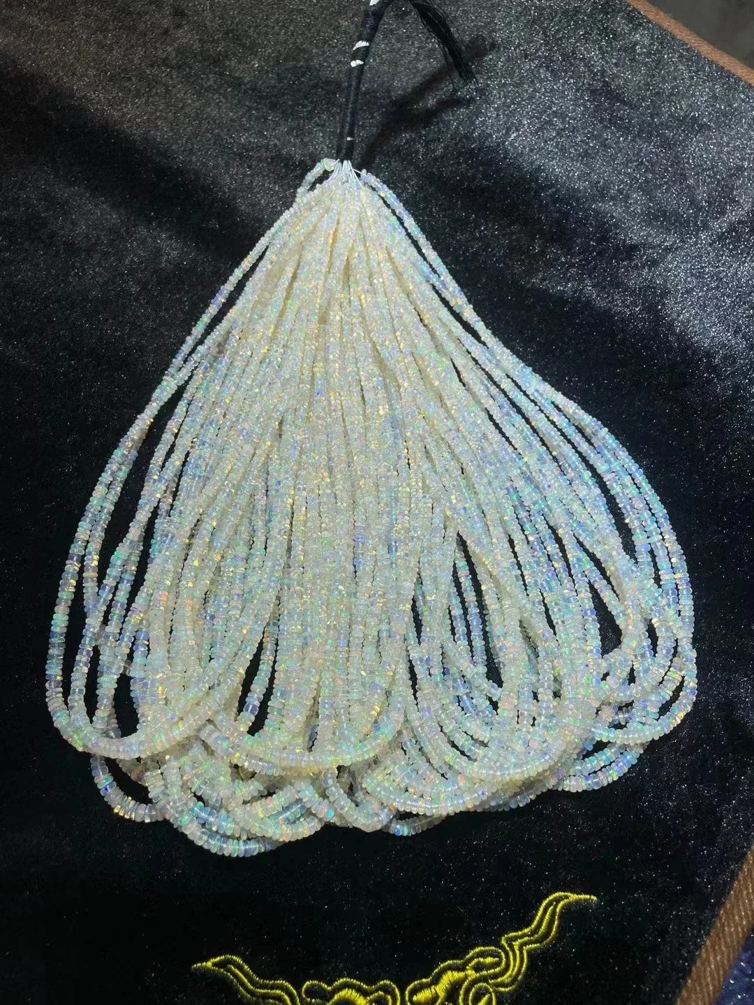 AAA بالجملة أعلى العقيق الاثيوبي الطبيعي Rondelle الأحجار الكريمة فضفاض الخرز لصنع المجوهرات DIY تصميم قلادة سوار للهدايا #2