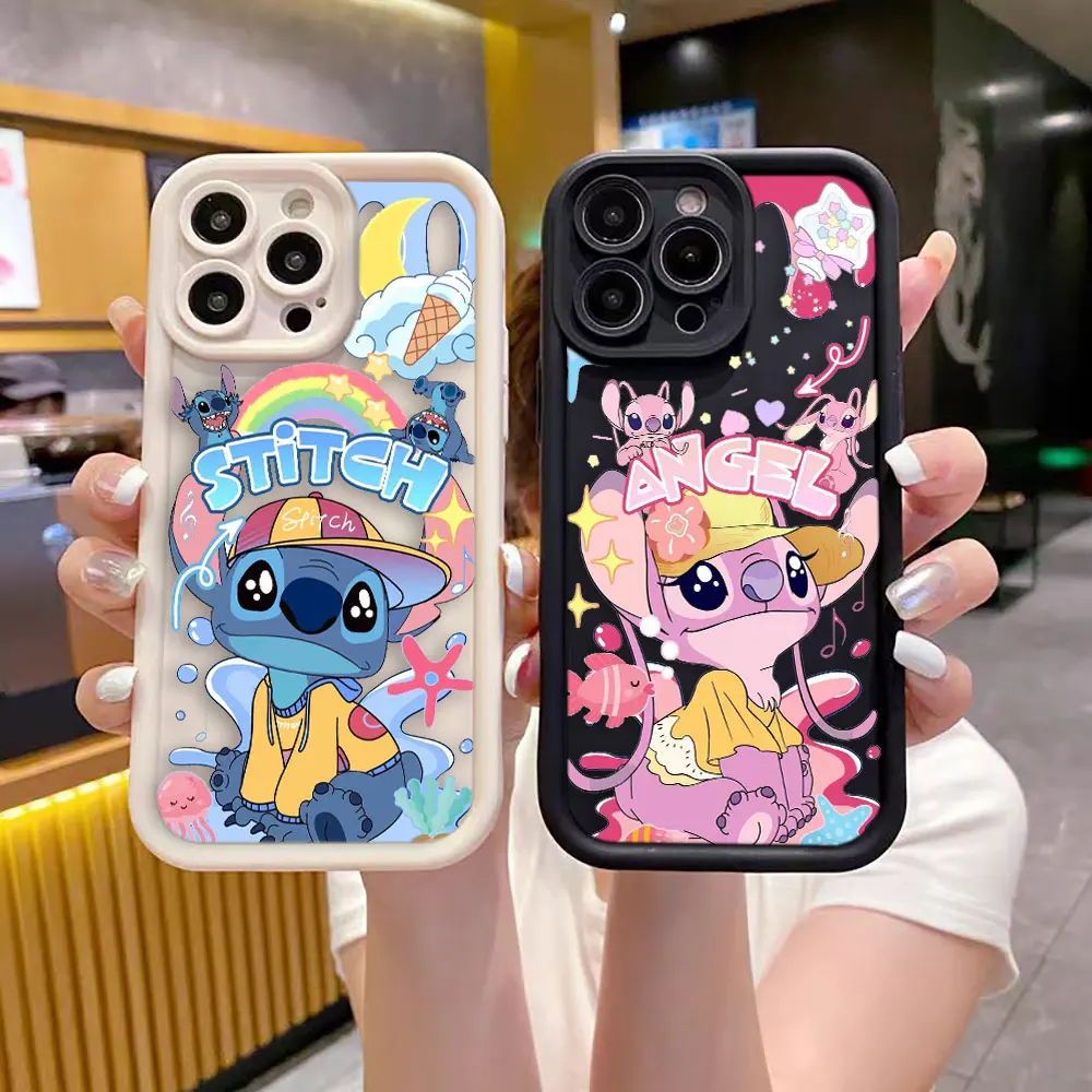 Disney Lilo Stitch Angel Cover Phone Case For Oneplus 11 10R 8T NORD CE 4 LITE ACE 2 3 Google PIXEL 7 8 7A 8A 9 Case Funda Capa