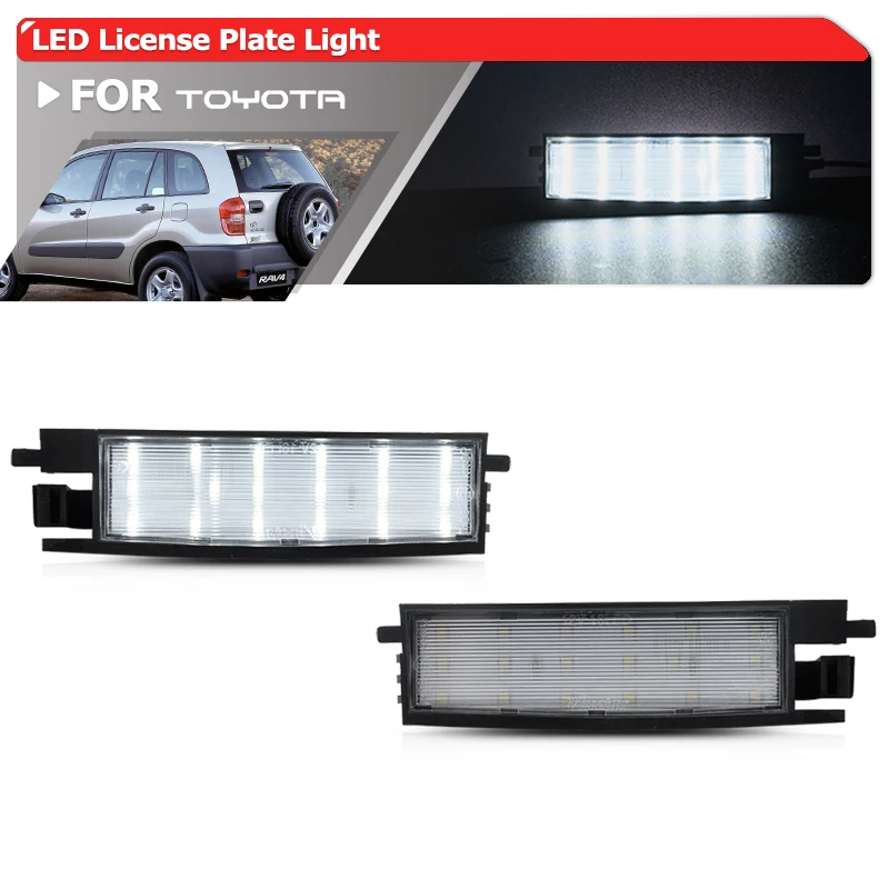 2x Fits For Gen2 MK2 Toyota RAV4 XA20 2000 2001 2002 2003 2004 2005 2006 Upgraded Replacement White LED License Plate Lights