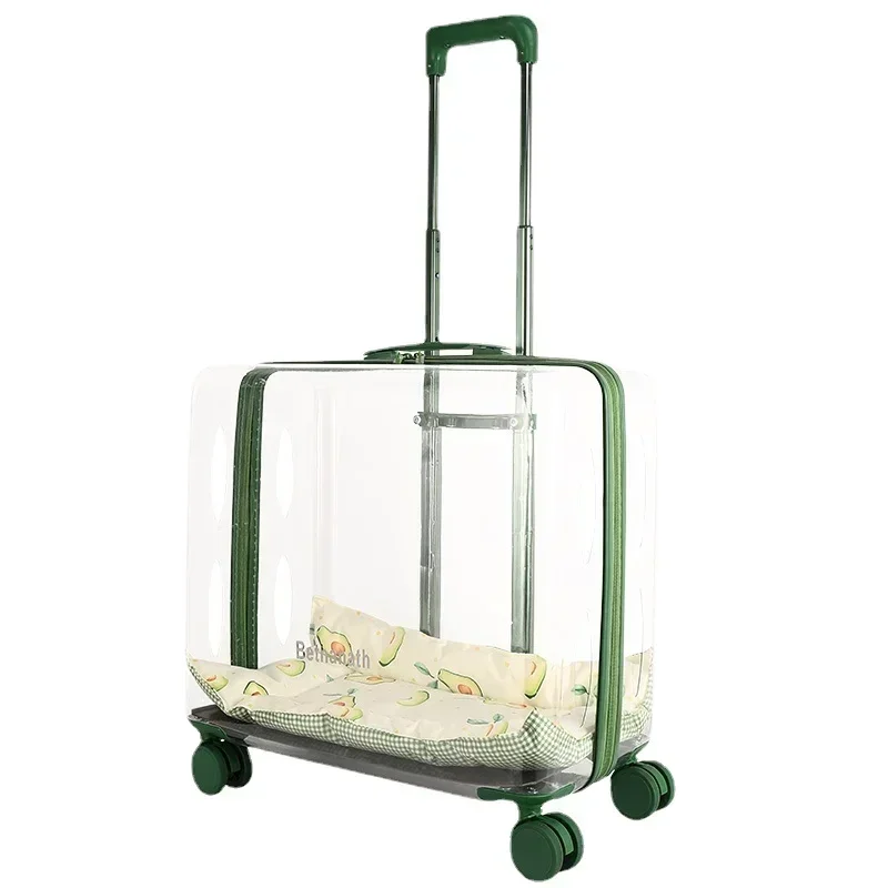 Oversized Transparent Trolley Case Pet Portable Diaper Bag Cat Bag Can Hold Two Large