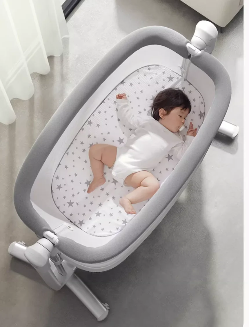 Baby crib Multi-functional electric portable foldable baby cradle bed splicing large bed