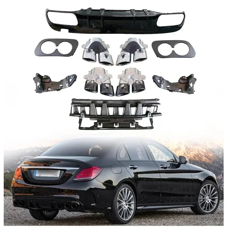 

For C Glass W205 2015-2020 Factory Supply C43 Modification Rear Diffuser Caudal Larynx Body Kit