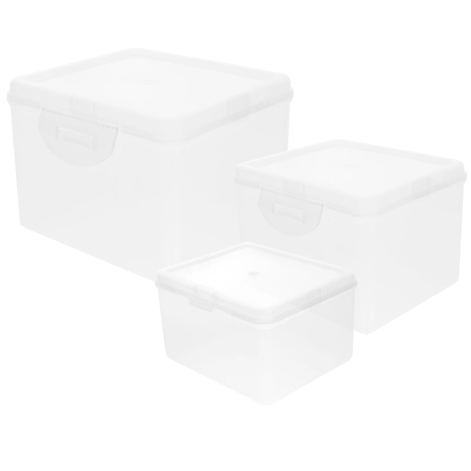 

3pcs Clear Storage Box Scrapbook Paper Organizer Transparent Craft Sticker Holder Pp Material Case For Home Office Small