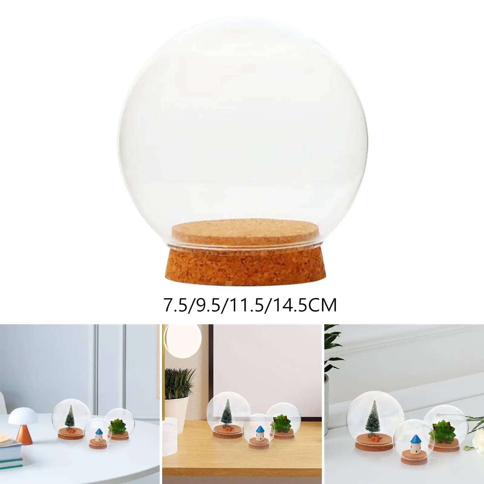 Klare Glaskuppel, Andenken-Vitrine, Glaskuppel mit Sockel, Glas-Cloche-Kugel, Glaskuppel für Hochzeit, Tischdekoration, Heimbüro-Dekoration