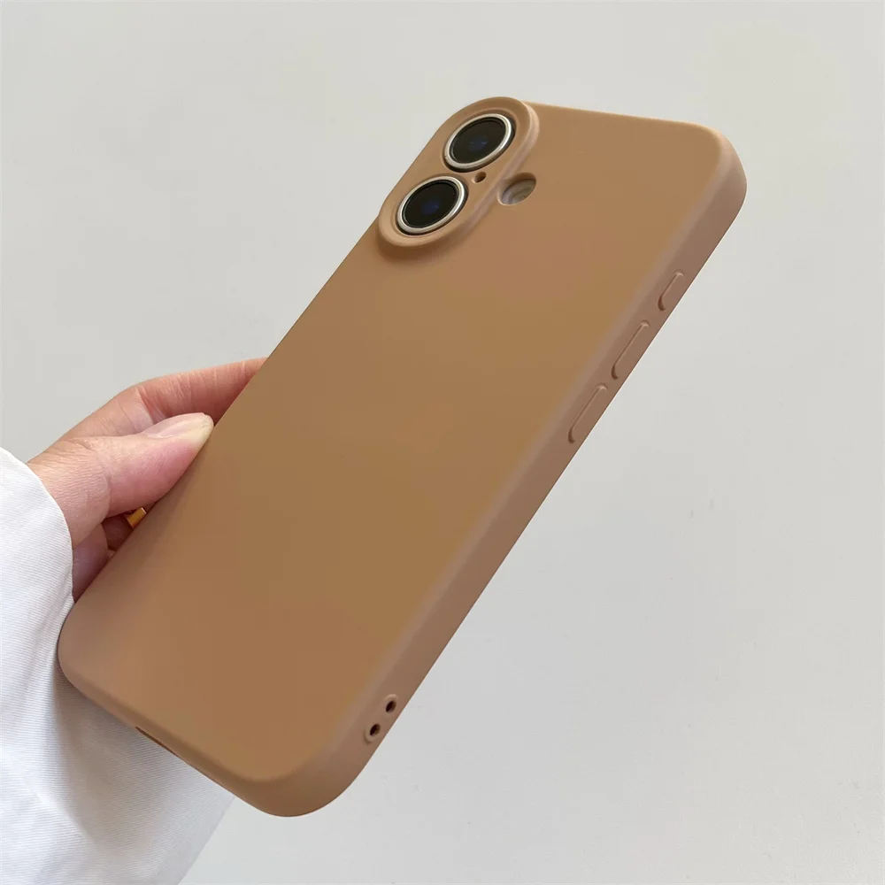 Solid Color Liquid Silicone Case for iPhone 17 Pro Max/16 Plus/15/14/13/12/11/XR/8 Plus/7/SE2 Soft Lining Cover Funda iPhone 17