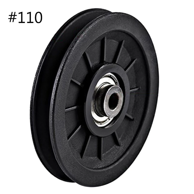 Nylon Bearing Pulley Wheel, Round Black Wheel Cable Gym Fitness Equipment Parts