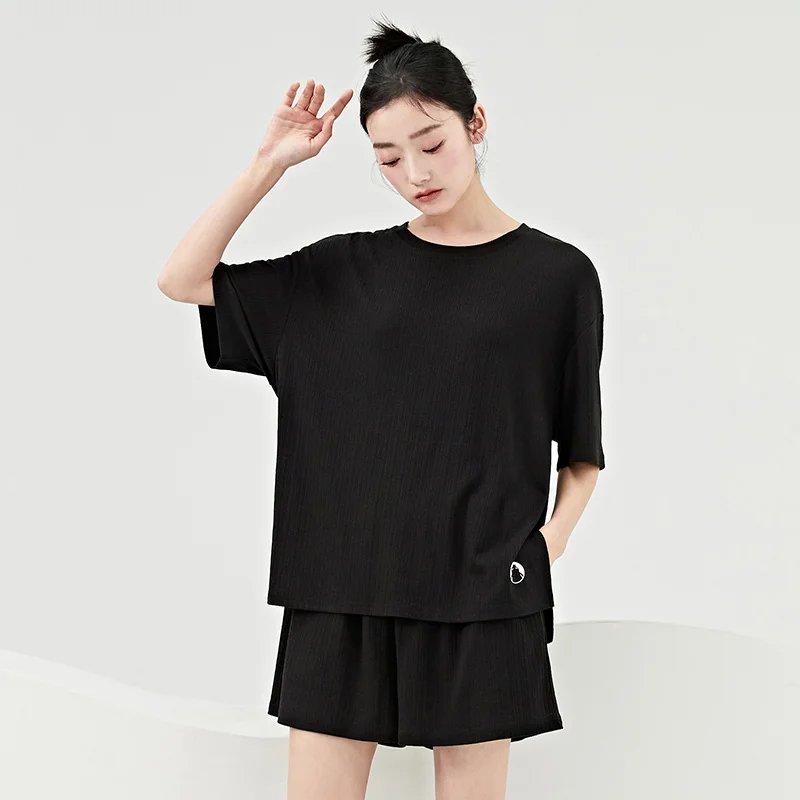 Semir Pajamas Women Summer Casual Loose Short-sleeved T-shirt and Shorts Comfortable Simple Fashion Living Suit