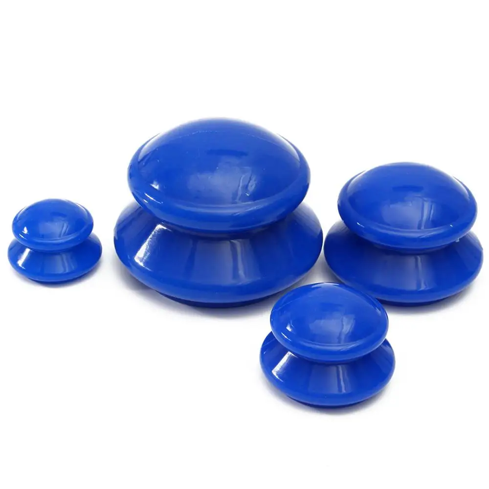 4Pcs Silicone Massage Cupping Set Anti Cellulite Vacuum Cup Massager Chinese Therapy Suction Facial Body