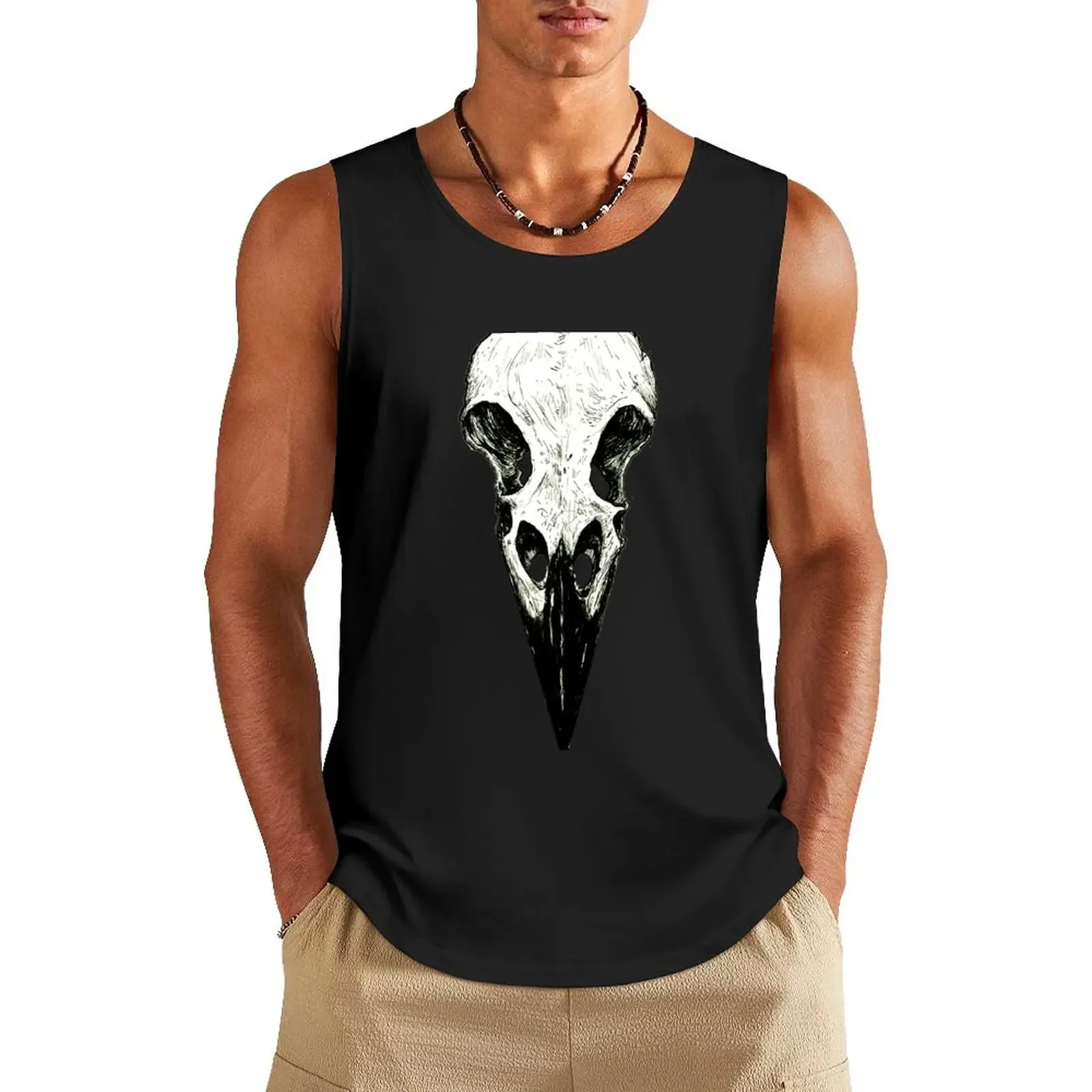 

Raven Skull Tank Top sports vest plain t-shirt Top summer