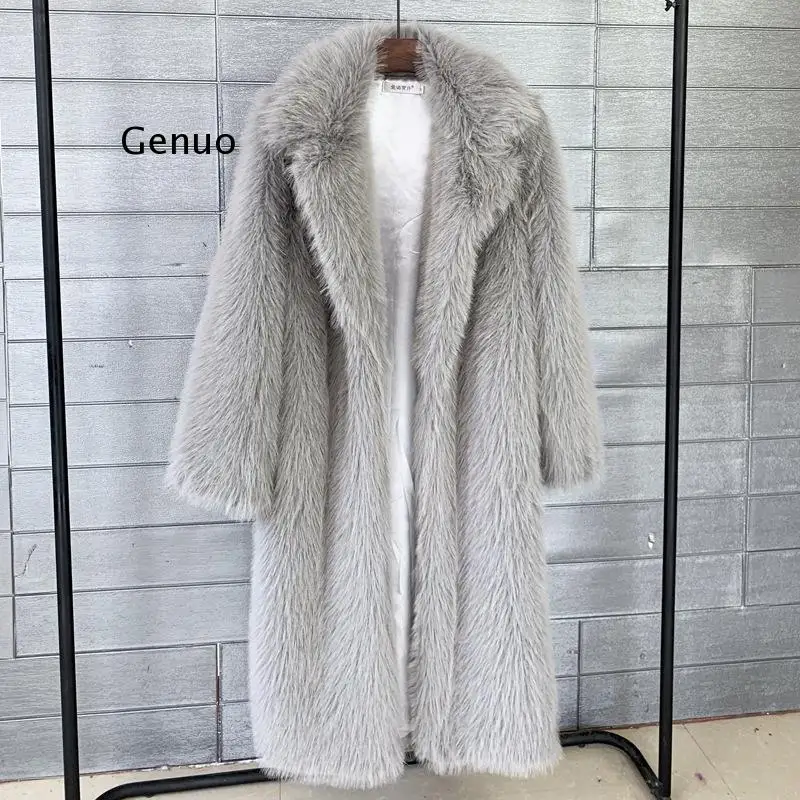 Mulheres Elegante Inverno Plush Faux Fur Sobretudo Feminino Casual Solto Casaco Jaquetas 2023 New Full Sleeve Moda Casaco