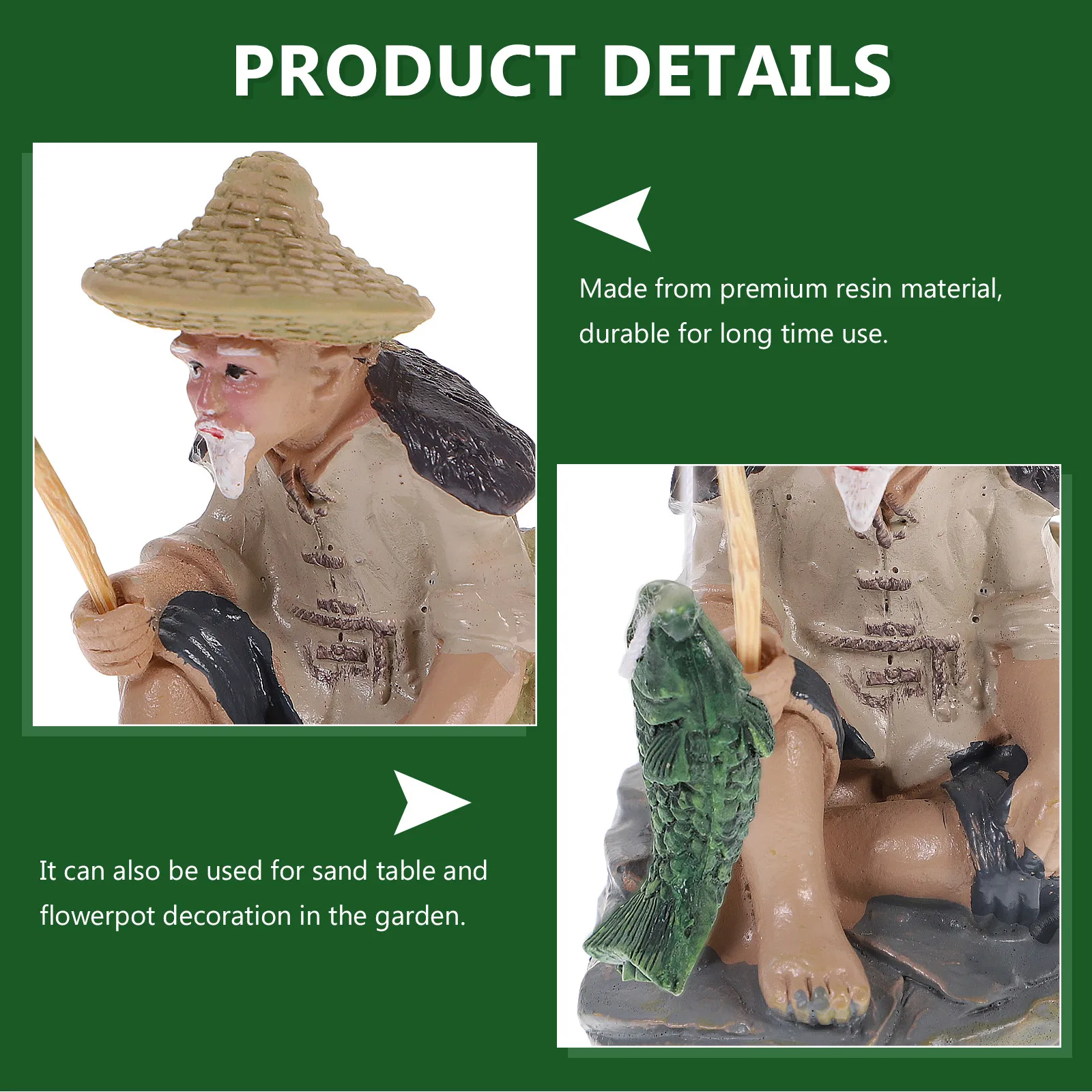 

2 шт. Декоративные фигурки рыбаков из высококачественной смолы для песочниц, аквариумов и садовых украшений