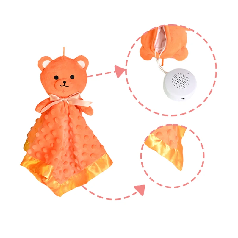 New Design Cute Plush Bear White Noise Soothing Machine Sleep Aid With Type-C USB Cable Charging For Newborn Baby