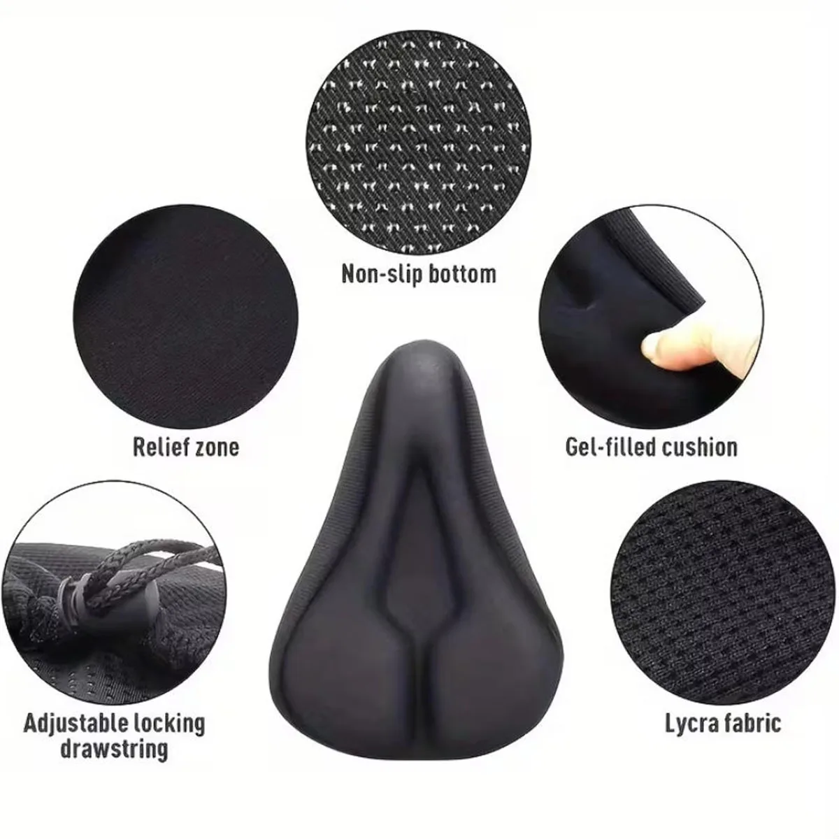 PINMOAP 1PC Bicycle Seat Cover Soft Comfortable Breathable Shock-Absorbing Outdoor Riding Seat Cushion Riding Accessories
