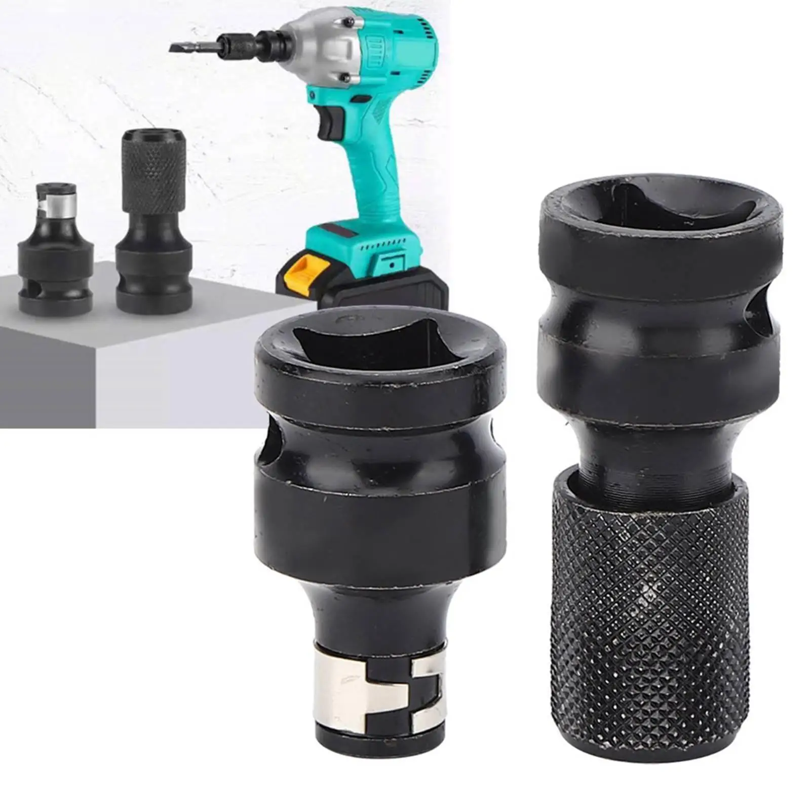 Adaptador de chave de 1/2 1/4 polegadas Kit de conversão de soquete de haste hexagonal Ferramenta adaptadora de soquete universal