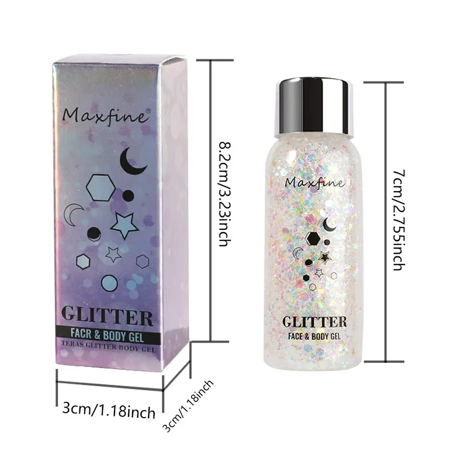 Full Body Gel Sequins Dazzle Color Dress Eye And Hair Highlights Long Term Powder Is Not Easy To Take Off Makeup Flowers image 5