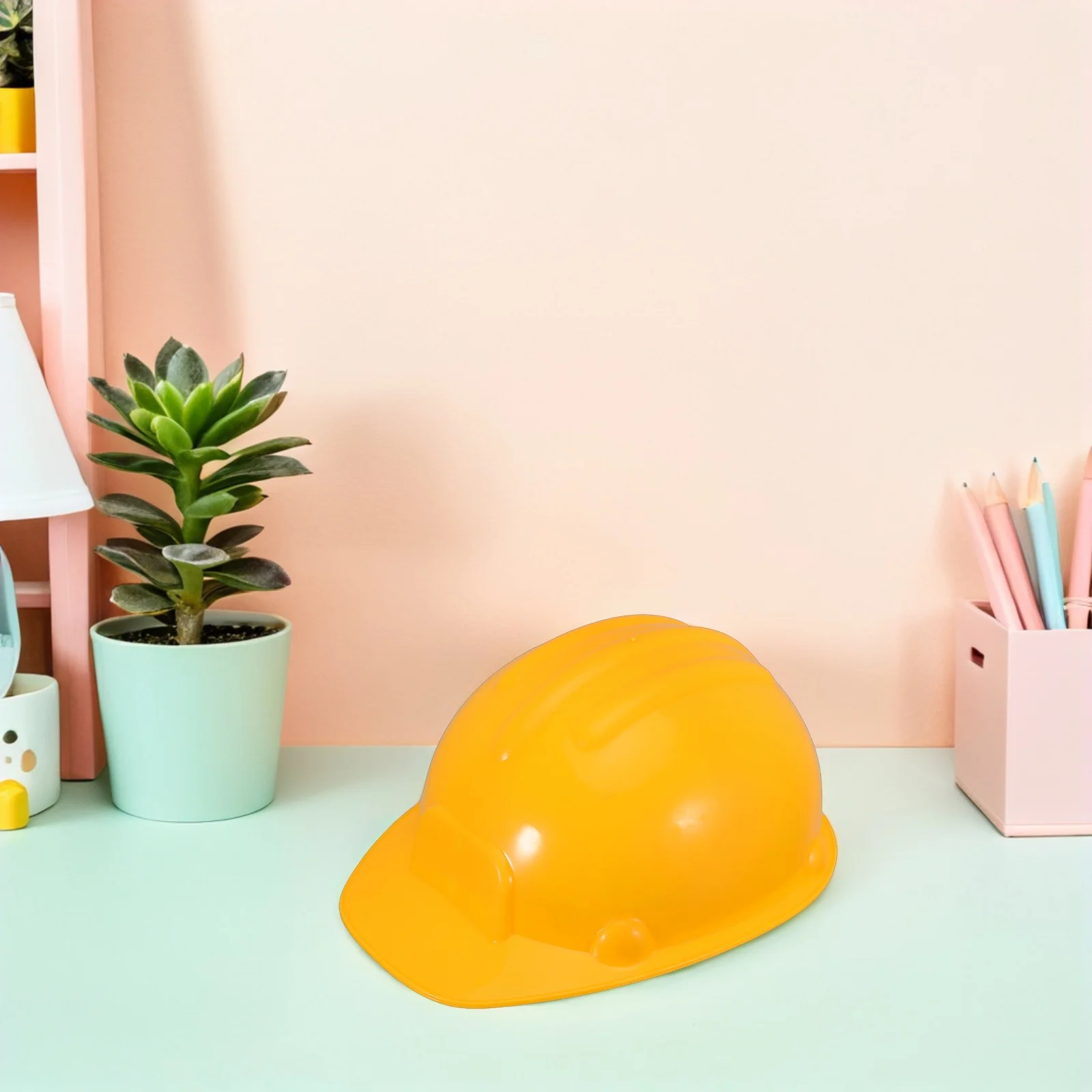 2 szt. Dziecięce kaski budowlane żółte plastikowe czapki robocze dla maluchów kostium inżyniera przebranie zabawa w udawanie urodziny karnawał