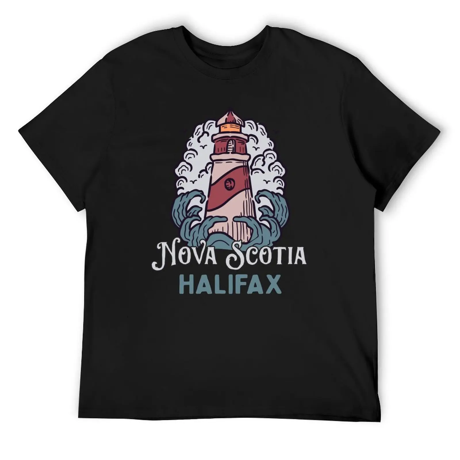 

Halifax Nova Scotia Vintage Lighthouse T-Shirt graphic t shirt vintage street wear plus size tops big and tall t shirts for men