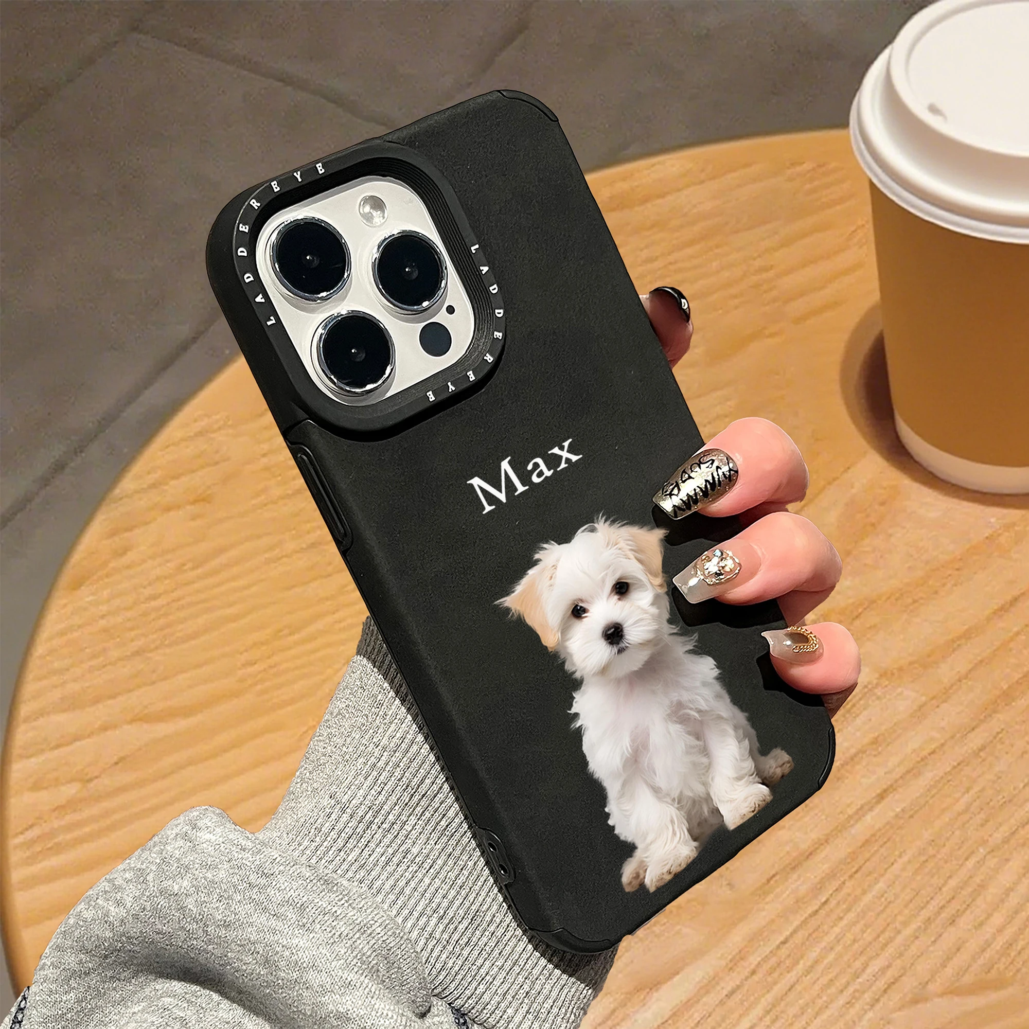 Creative Personalized Customized Pet Image Faux Leather Phone Case Compatible with Iphone 18 17 16 15 14 13 12 11ProMax Plus