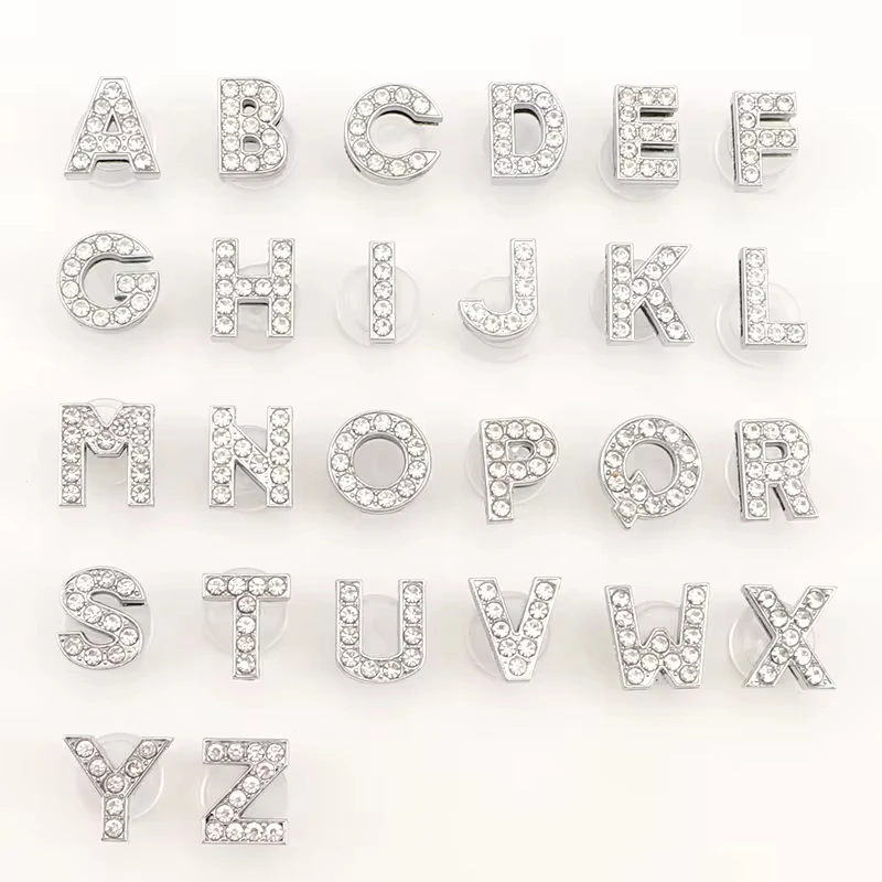 Glitter Strass Letter Crystal Alfabet Schoen Bedels En Decoraties Ontwerper Tuinschoenen Accessoires Kerstfeest Geschenken