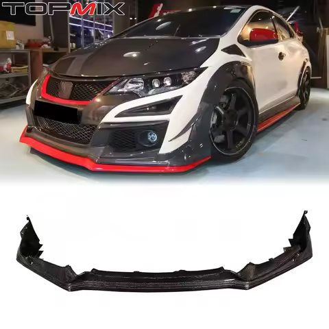 For Honda 2015-2017 Civic Type-R FK2 Carbon Fiber Front Lip &amp; Bumper Lower Lip