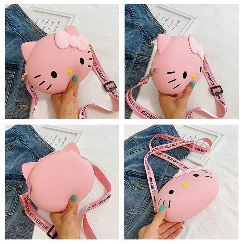 Hello Kitty Crossbody Bag for Girls Women Bag Luxury Brand Designer Kawaii Messenger Bag Small 3D Shoulder Bag 2023 Pink White