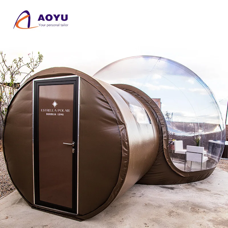 

AOYU Transparent Glamping Luxury PVC Clear Advertising Inflatable Bubble Outdoor House Tent With Bathroom
