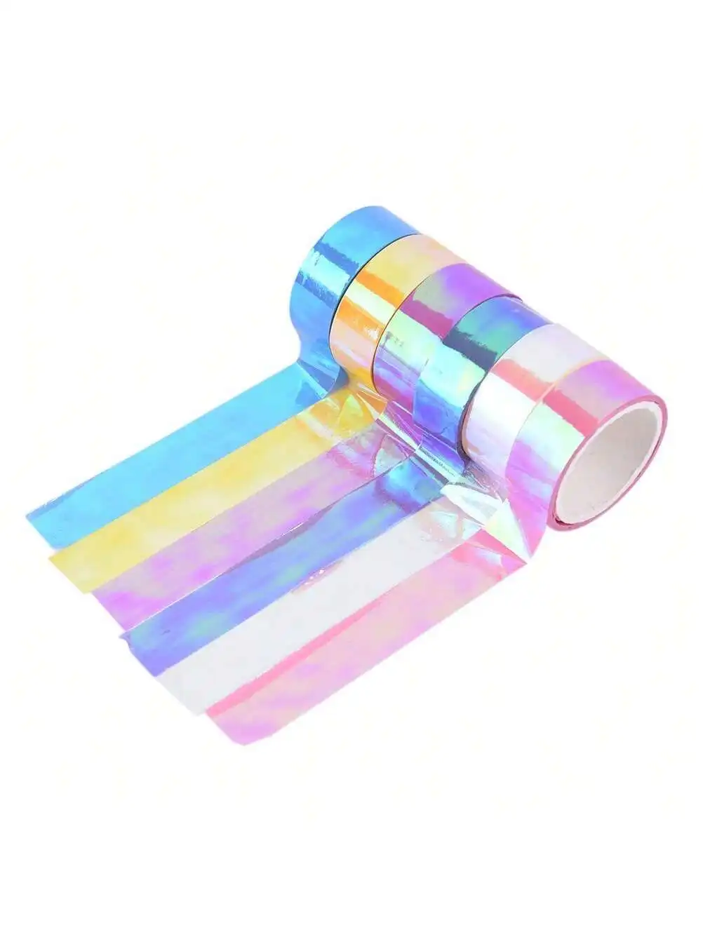 6Pcs 5Meters Laser Tapes, Gymnastics Decoration Holographic Prismatic Glitter Tape Hoops Sticker Color Waterproof Tape Sticker