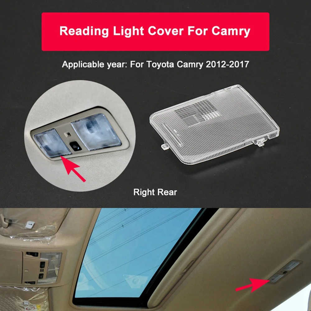 Car Roof Rear Dome Map Reading Light Cover Vanity Lamp Lens for Toyota Camry Aurion V50 2012-2017 8139406030 81393-06030