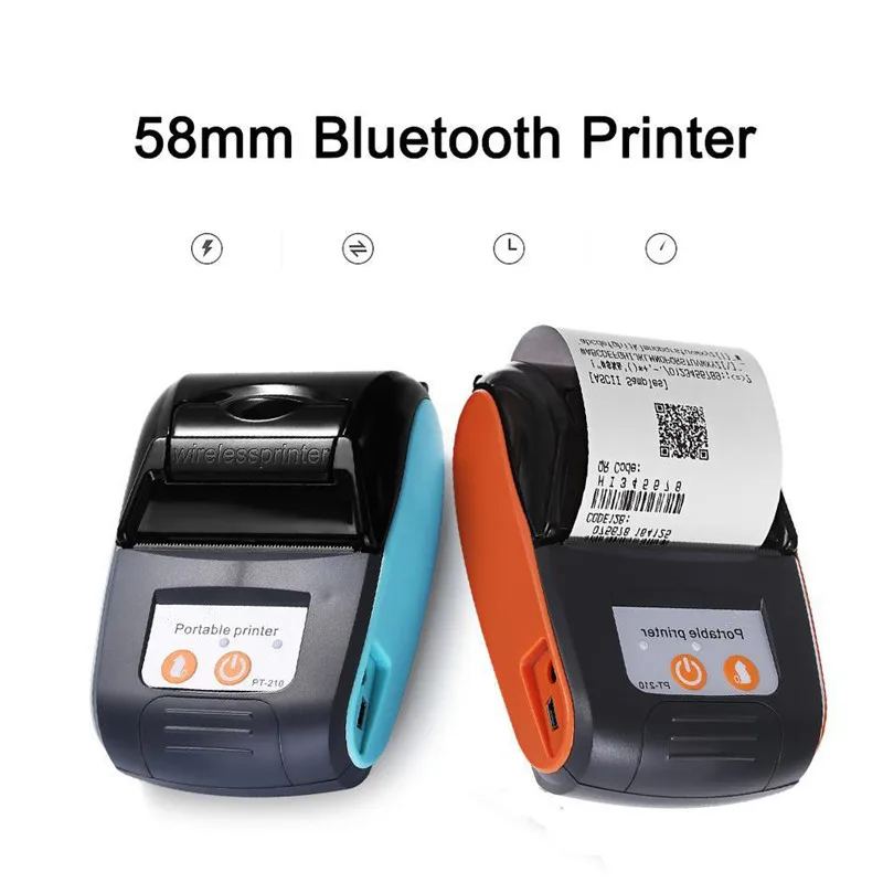 Supermarket checkout handheld portable wireless Bluetooth 58mm thermal receipt printer compatible with Android&IOS