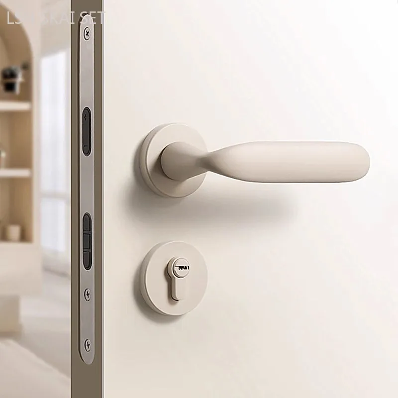 Modern Security Door Locks Wooden Door Split Handle Lock Set Zinc Alloy Magnetic Mute Bedroom Door Lock Home Hardware with Key