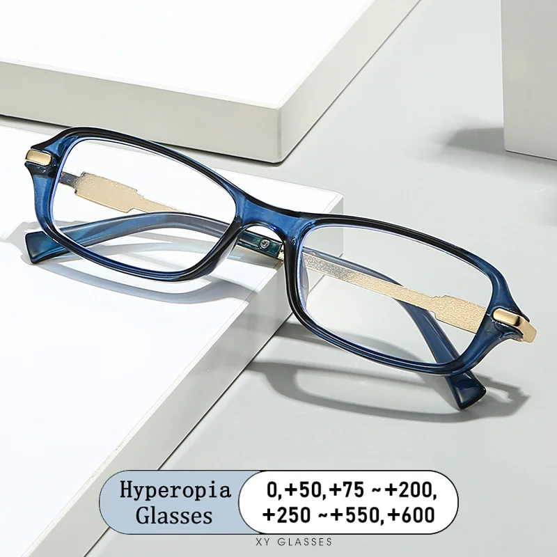 

New Brand Design Korean Style Square Small Frame Reading Glasses Newspaper Photochromic Anti Blue Light Women Hyperopia Eyeglass