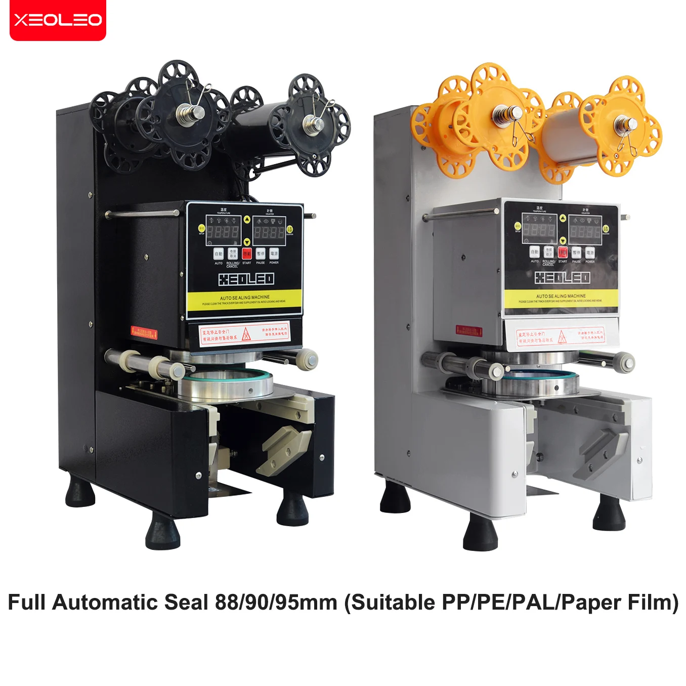 

XEOLEO Full Automatic Cup sealer Cup Sealing machine Bubble tea machine for 9/9.5/8.8 PP/PE/Paper Milk tea/Coffee cup Boba Tea