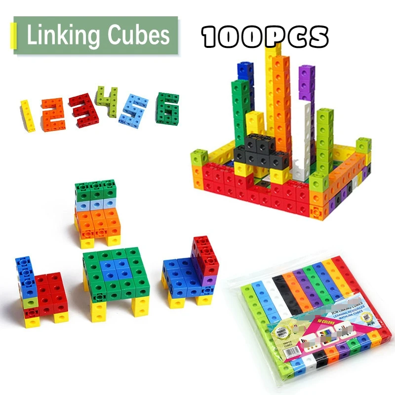 100Pcs/Set 2x2x2CM Square Cube Shape Building Blocks Educational Toys For Children Kids DIY Assembling Blocks Bricks Model Toys